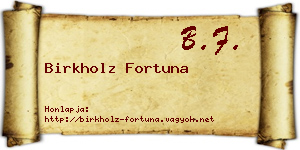Birkholz Fortuna névjegykártya